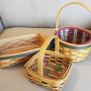 Longaberger Christmas trio of baskets